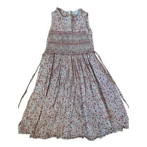 Jacadi Girls Smocked Floral Long Dress 6